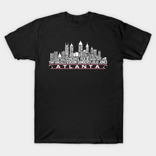 Atlanta Football Team All Time Legends, Atlanta City Skyline T-Shirt